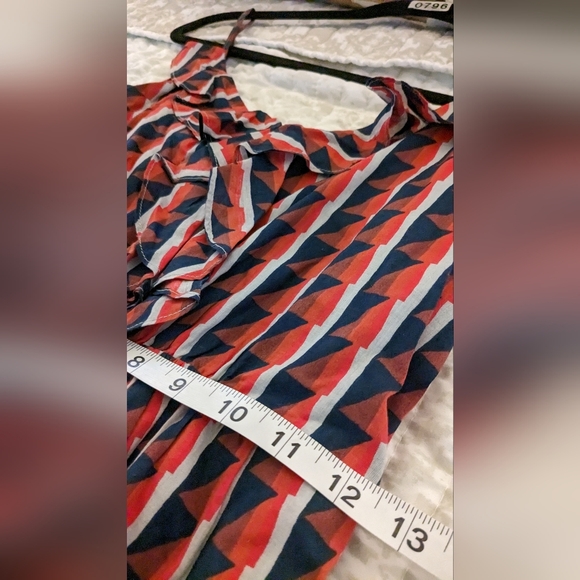 GAP | Lightweight Red, White & Blue Feminine Ruffled Dress w/adjustable straps - Picture 4 of 5